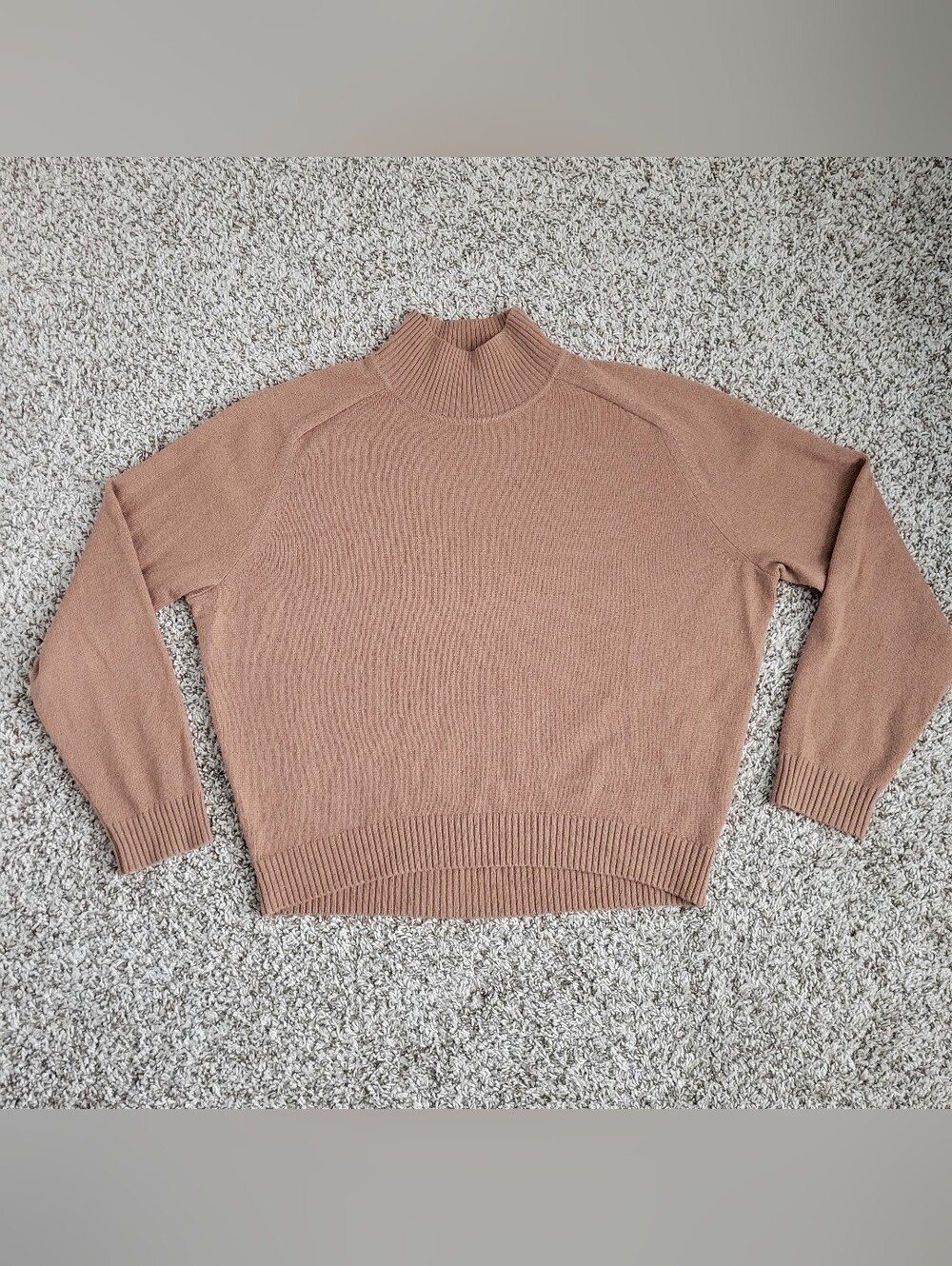 Aritzia Babaton Wool Cashmere Sweater Brown Tan Turtleneck Mock Neck Small